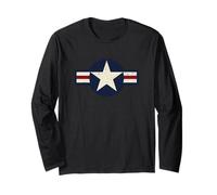 Vintage 1947 ad Oggi Stile US Military Aviation Roundel Maglia a Manica