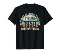 Vintage 1950 Birthday Gift Shirt 75 Years of Awesome Maglietta