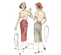 Vintage 1950s Motivo,one piece ' Facile Da Fare Gonna' - Girovita = 62.2cm