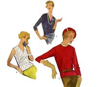 Vintage 1950s Motivo - Tre Stile Top, Over-Blouses - Busto 86.4cm (86.4cm)