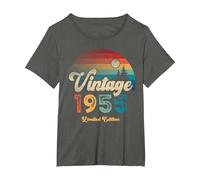 Vintage 1955 Limited Edition Sunset Compleanno 71 Maglietta, Donna Plus-Size, Asfalto, 6X