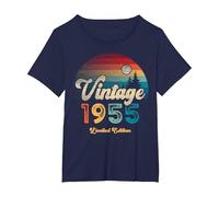 Vintage 1955 Limited Edition Sunset Compleanno 71 Maglietta, Donna Plus-Size, Navy, 5X