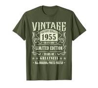 Vintage 1955 T-shirt Uomo Retro Funny 1955 Compleanno Maglietta