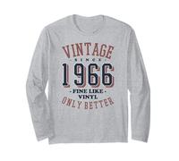 Vintage 1966 Fine come il vinile solo migliore compleanno Maglia a Manica