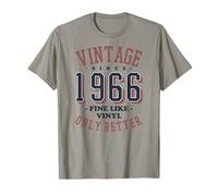 Vintage 1966 Fine come il vinile solo migliore compleanno Maglietta
