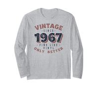 Vintage 1967 Fine come il vinile solo migliore compleanno Maglia a Manica