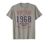 Vintage 1968 Fine Like Vinyl Only Better Retro Birthday Maglietta