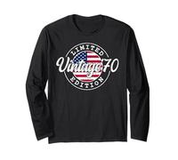 Vintage 1970 55th Birthday USA Flag US 55 anni americano Maglia a Manica
