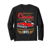 Vintage 1971 Birthday Classic Car for Legends Born in 1971 Maglia a Manica