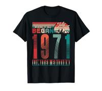 Vintage 1971 Where It All Began Retro Sunset July Birthday Maglietta