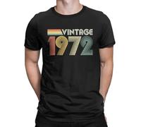 Vintage 1972 50th Birthday Gift T-Shirt for Men Pure Cotton T Shirt Dad Father 50 Years Old Short Sleeve Tees Clothing