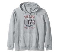 Vintage 1972 Fine Like Vinyl Only Better Retro Birthday Felpa con Cappuccio