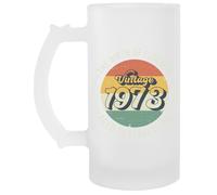Vintage 1973 50th Birthday The Birth Of Legends Bicchiere Da Birra In Vetro Trasparente Con Manico