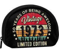 Vintage 1973 50th Birthday Women And Girls Cute Fashion Coin Purse Wallet Bag Change Pouch Key Holder