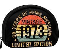 Vintage 1973 50th Birthday Women And Girls Cute Fashion Coin Purse Wallet Bag Change Pouch Key Holder