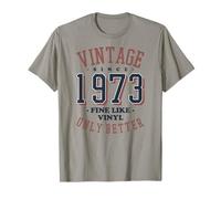 Vintage 1973 Fine Like Vinyl Only Better Retro Birthday Maglietta