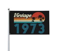 Vintage 1973 Funny 50Th Birthday Gift Retro Flag Durevole Bandiera Da Giardino Con 2 Occhielli Bandiera Per Cortile Festival Interno 90X150Cm