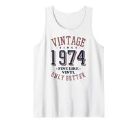 Vintage 1974 Fine come il vinile solo migliore compleanno Canotta