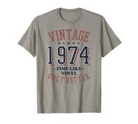 Vintage 1974 Fine come il vinile solo migliore compleanno Maglietta
