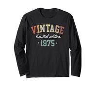 Vintage 1975 Limited Edition 50-Year-Old Gifts 50th Birthday Maglia a Manica