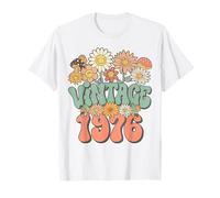 Vintage 1976 Daisy Hippie Groovy Wildflower 50th Birthday Maglietta