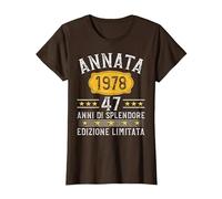 Vintage 1978 47 Anni Compleanno Uomo Donna Annata 1978 Maglietta, Donna, Marrone, XXL
