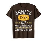 Vintage 1978 47 Anni Compleanno Uomo Donna Annata 1978 Maglietta, Uomo, Marrone, XXL