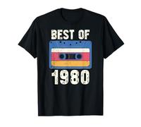 Vintage 1980's Kid Retro Born in The 1980 Cassette Maglietta