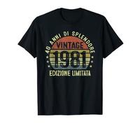 Vintage 1981 Annata 1981 40 Anni Compleanno Uomo Regalo Maglietta