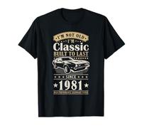 Vintage 1981 Birthday Classic Car for Legends Born in 1981 Maglietta