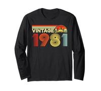 Vintage 1981 Classic Year 1981 Birth of Birthday Vintage Maglia a Manica