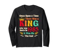 Vintage 1985 Birthday King Born in 1985 Legendary Men Maglia a Manica