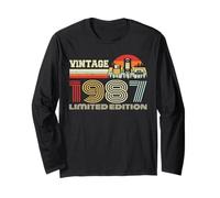 Vintage 1987 Classic Birthday 1987 Cassette Tape Vintage Maglia a Manica