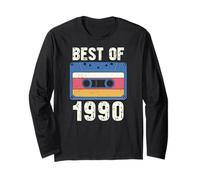 Vintage 1990's Kid Retro Era Born in The 1990 Cassette Maglia a Manica