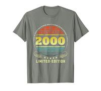 Vintage 2000 Limited Edition 2000 Compleanno Camicie per Maglietta, Uomo, Verde Militare mélange, S