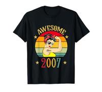 Vintage 2007 Regali di Compleanno per Le Donne 19 Anni Nato 2007 Maglietta