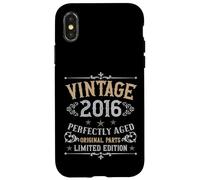 Vintage 2016 Perfettamente Invecchiato Parti Originali Nato nel 2016 Bday Custodia per iPhone X/XS