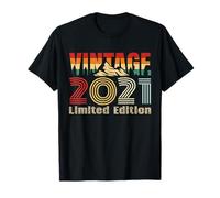 Vintage 2021 Limited Edition Retro Year Vintage Birthday Maglietta