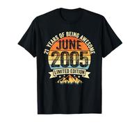 Vintage 21 Compleanno Decorazioni Uomini 21yr 2005 21st Birthday Maglietta