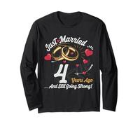 Vintage 4 years marriage anniversary Crew legends His/Her Maglia a Manica