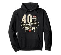 Vintage 40 years marriage anniversary Crew couple His/Her Felpa con Cappuccio