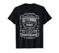 Vintage 46 Anni Compleanno Settembre 1980 Uomo Donna Maglietta