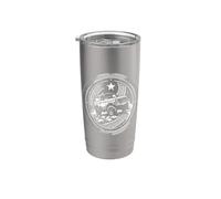 Vintage 4x4 Off-Road SUV Emblema con Pneumatici Tracce e Stelle Bicchiere termico in acciaio inox doppia parete