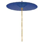 Vintage 6.5ft Chinese Patio Umbrella - Waterproof Oriental Parasol with Bamboo Pole UV Protection Sunshade for Outdoor Garden Dark Green Oil Paper Design