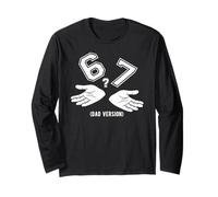Vintage 6 7 Meme Six Seven Logo Dad Joke Divertente Maglia a Manica