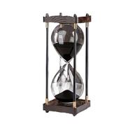 Vintage 60 Minute Glass Wooden Black Sand Hourglass Timer Desktop Decoration For Birthdays And Christmas