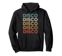 Vintage 60s/70s Font & Colors Music Lover Disco Text Felpa con Cappuccio