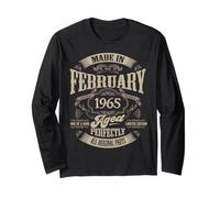 Vintage 60th Birthday Legend Febbraio 1965 60 Year Regalo Maglia a Manica