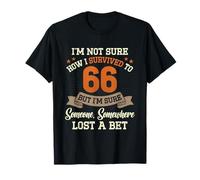 Vintage 66 Anni Compleanno Regalo I Survived 66 Anni Uomo Maglietta