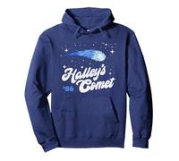 Vintage 80's Halley's Comet Retro Space Lover Distressed Felpa con Cappuccio, Unisex per Adulti, Navy, XL